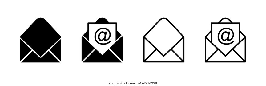 Conjunto de iconos de correo electrónico. Vector de iconos de correo electrónico. Icono de correo electrónico. Ilustración de sobre