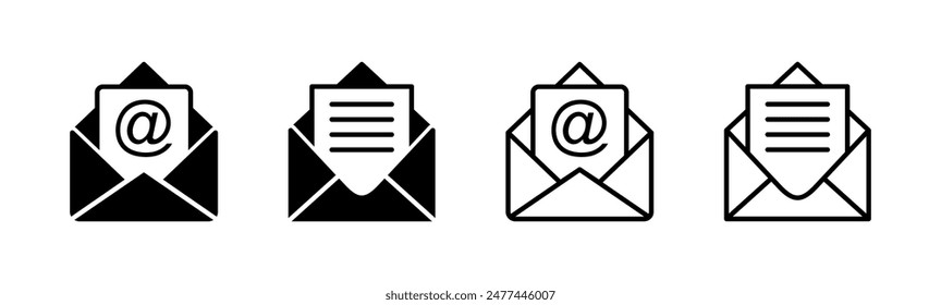 Mail icon set. email icon vector. E-mail icon. Envelope illustration