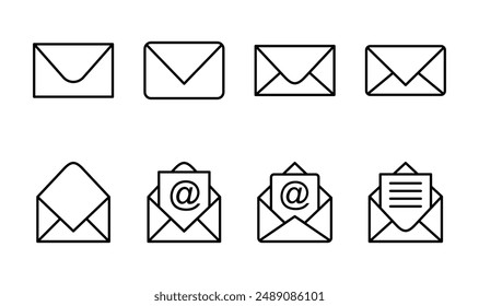 Mail icon set. email icon vector. E-mail icon. Envelope illustration