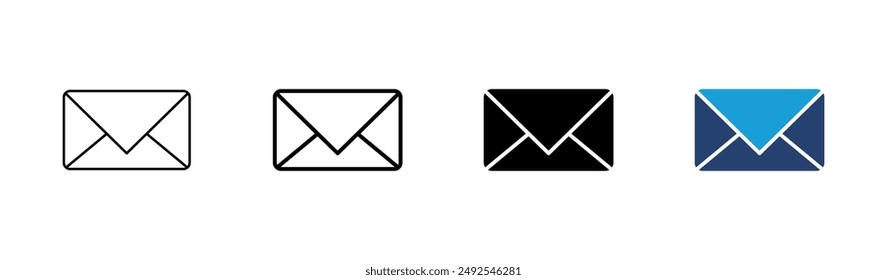 Mail icon set. email icon vector. E-mail icon. Envelope illustration