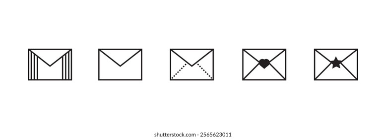 Mail icon set. email icon vector. E-mail icon. Envelope illustration