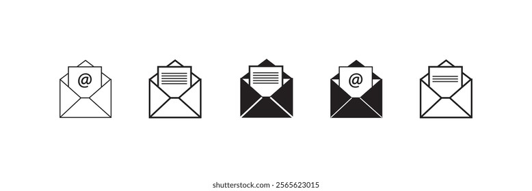 Mail icon set. email icon vector. E-mail icon. Envelope illustration