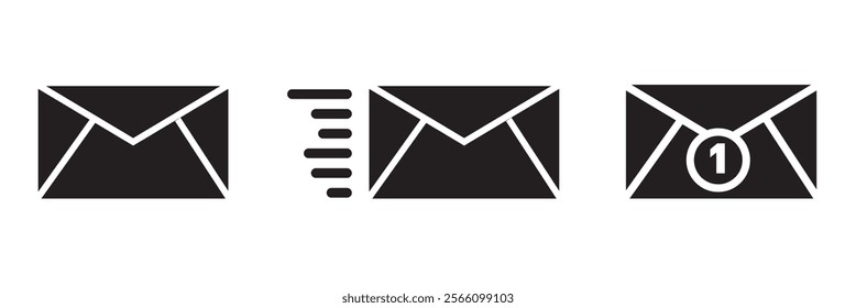 Mail icon set. email icon vector. E-mail icon. Envelope illustration