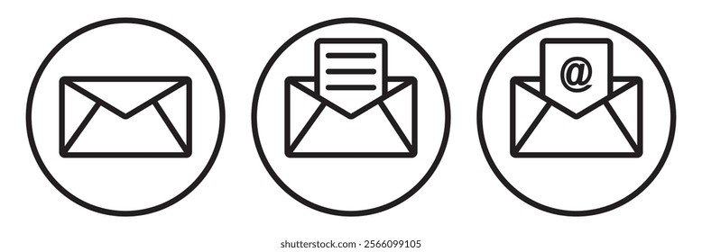 Mail icon set. email icon vector. E-mail icon. Envelope illustration