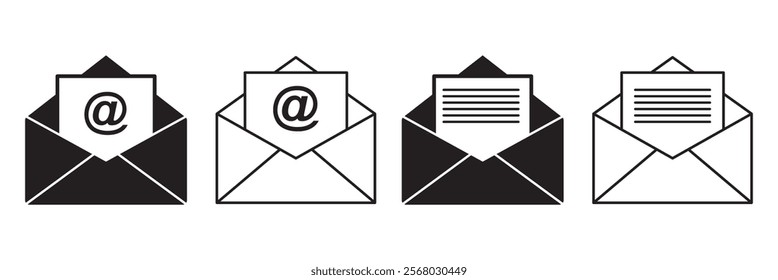 Mail icon set. email icon vector. E-mail icon. Envelope illustration, envelope icon in trendy flat design.