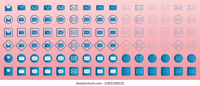 Mail icon set. Email icon vector. Envelope icon, E-mail icons. Envelope illustration. Mail icon vector for web, computer and all mobile apps