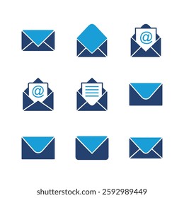 Mail icon set. email icon vector. E-mail icon. Envelope illustration