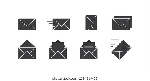 Mail icon set. email icon vector. E-mail icon. Envelope illustration