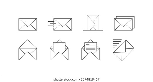 Mail icon set. email icon vector. E-mail icon. Envelope illustration