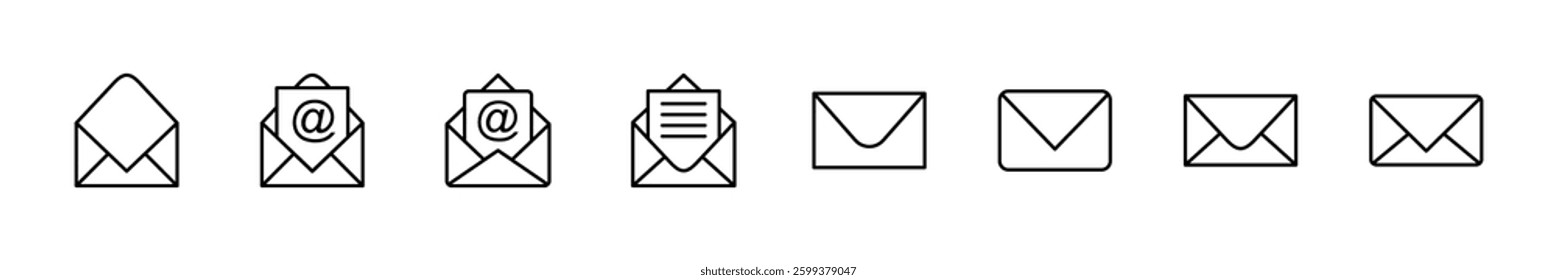 Mail icon set. email icon vector. E-mail icon. Envelope illustration