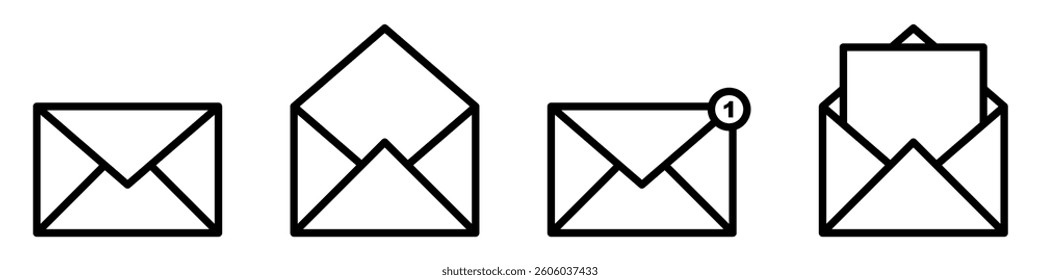 Mail icon set. email icon vector. E-mail icon