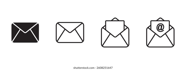 Mail icon set. email icon vector. E-mail icon. Envelope illustration
