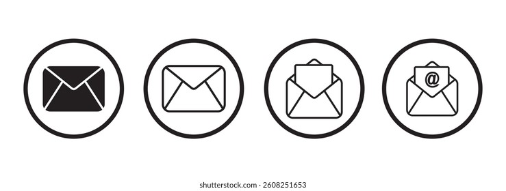 Mail icon set. email icon vector. E-mail icon. Envelope illustration
