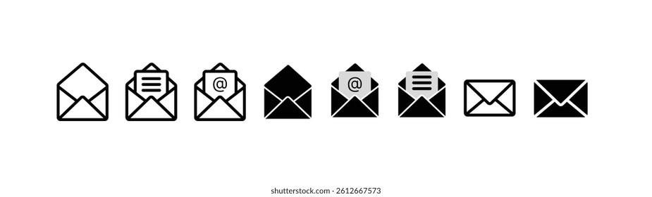 Mail icon set. email icon vector. E-mail icon. Envelope illustration. email sign and symbol. E-mail icon.