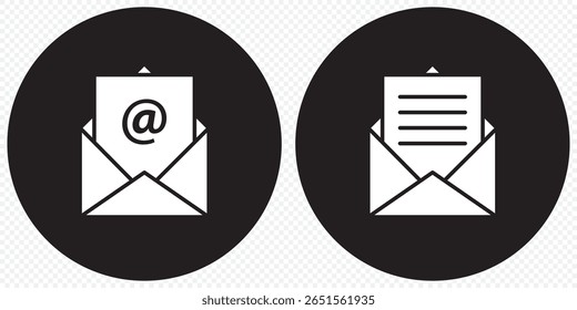 Ícone de email definido. ícone de email vetor. Ícone de email. Ilustração do envelope. Ilustração do vetor do ícone do logotipo do e-mail. Ícones simples de envelope ou email definidos em preenchido no plano de fundo transparente. EPS 10.