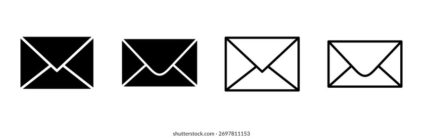 Mail icon set. email icon vector. E-mail icon. Envelope illustration