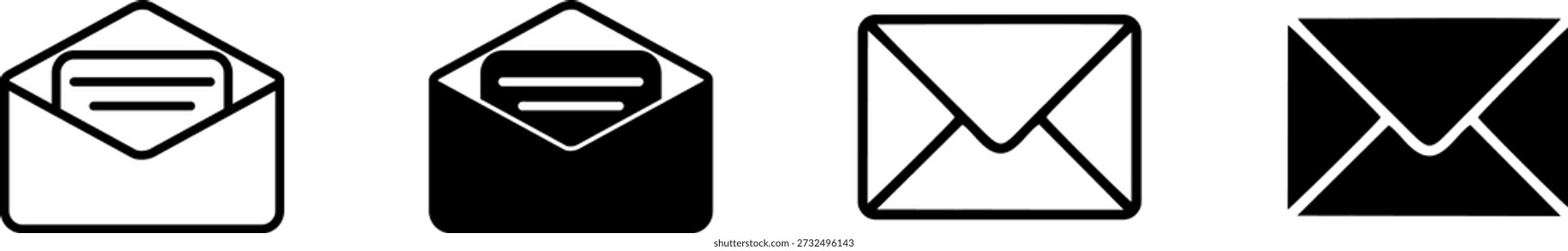 Ícone de correio definir ícone de e-mail símbolos de envelope vetorial ilustração vetorial