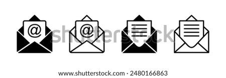 Mail icon set. email icon vector. E-mail icon. Envelope illustration