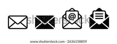Mail icon set. Email icon vector. E-mail icon. Envelope icon vector illustration
