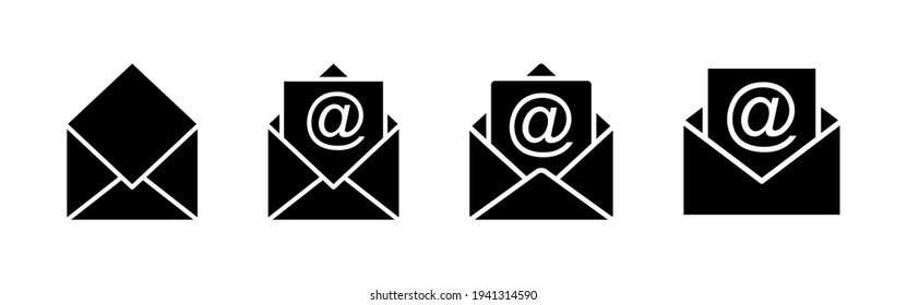 E-Mail-Symbol gesetzt. E-Mail-Icon-Vektorgrafiken. E-Mail-Symbole. Hintergrundillustrationen