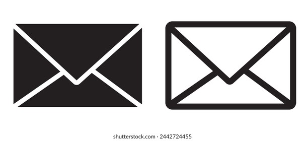 Mail icon set. Envelope icon set design. Message Icon set vector. E-mail symbol, vector. Mail Sign and Symbol design for website or apps elements.