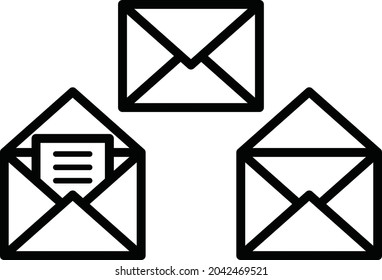 Conjunto de iconos de correo. Signo de sobres aislado en el vector de fondo blanco