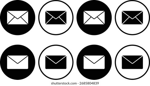 ícone de e-mail definido. Símbolo de envelope. Email ou mensagem, sinal de carta