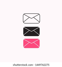 Mail icon set flat design elements