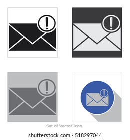 Mail icon. Set of flat style. Vector illustration.