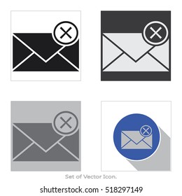 Mail icon. Set of flat style. Vector illustration.