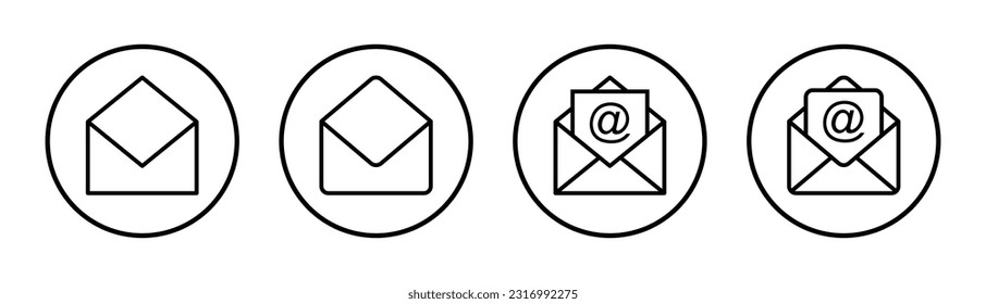Mail icon set illustration. email sign and symbol. E-mail icon. Envelope icon