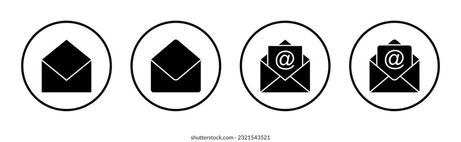 Ilustración de conjunto de iconos de correo. signo y símbolo de correo electrónico. Icono de correo electrónico. Icono de sobre