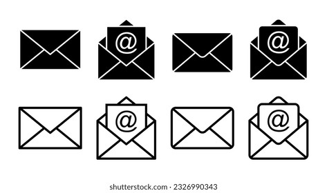 Mail icon set illustration. email sign and symbol. E-mail icon. Envelope icon