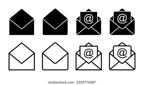 Mail icon set illustration. email sign and symbol. E-mail icon. Envelope icon