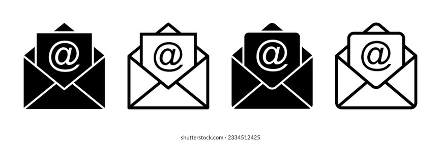 Mail icon set illustration. email sign and symbol. E-mail icon. Envelope icon