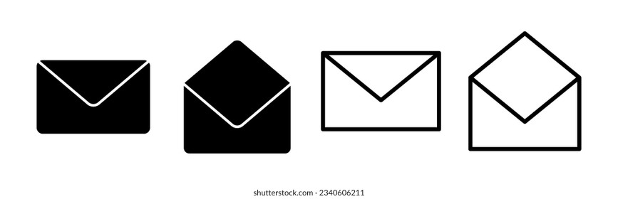 E-Mail-Icon-Set-Illustration. E-Mail-Zeichen und -Symbol. E-Mail-Symbol Envelope-Symbol
