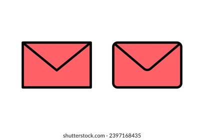 Mail icon set illustration. email sign and symbol. E-mail icon. Envelope icon
