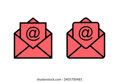 Mail icon set illustration. email sign and symbol. E-mail icon. Envelope icon