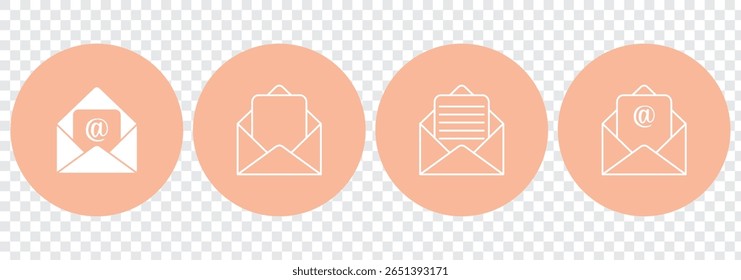 Mail icon set illustration. email sign and symbol. E-mail icon. Envelope icon