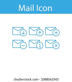 E-Mail-Icon-Set mit Zeilenstil
