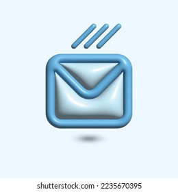 conjunto de iconos de correo con marcado nuevo mensaje aislado. Realizar la notificación por correo electrónico con letras, marca de verificación, planos e iconos de la lupa. 3.ᵉʳ vector realista