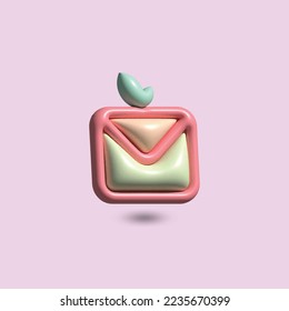 conjunto de iconos de correo con marcado nuevo mensaje aislado. Realizar la notificación por correo electrónico con letras, marca de verificación, planos e iconos de la lupa. 3.ᵉʳ vector realista