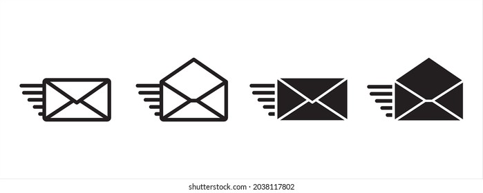Mail icon set. Message envelope vector icons set. Stock vector illustration