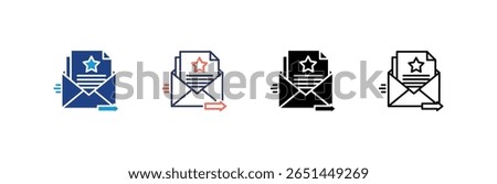 Mail icon set multiple style collection