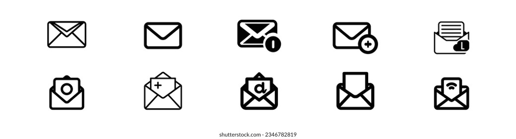 Mail icon set, mail notification icon set, Email envelope icons, Message Icon. Email or News Illustrations icon Vector, mailbox icons set