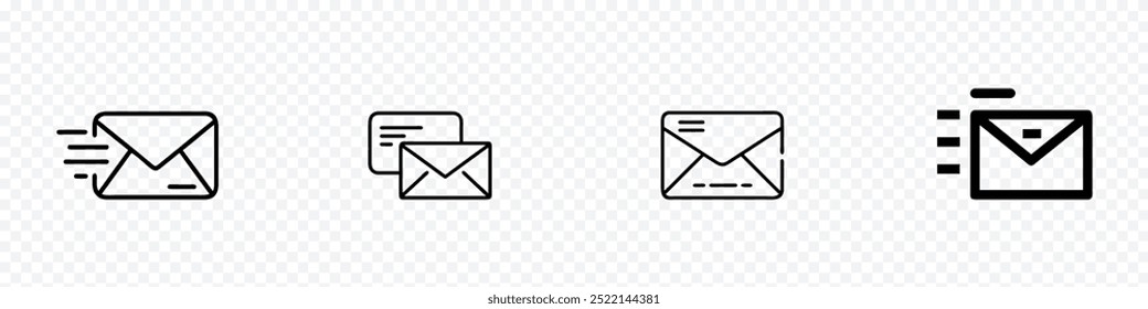 Ícone de email definido, ícone de notificação de email definido, Ícones de envelope de email, Ícone de mensagem. Ícone de Email ou Ilustrações de notícias Vetor, conjunto de ícones de caixa de correio, conjunto de ícones de email