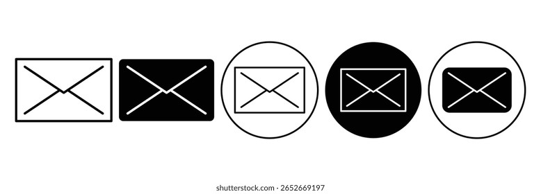 Mail icon set. send mail message line sign. Communication, Messaging symbol. Email envelope icon vector illustration