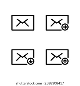 Mail icon set. Send mail. Submit mail icon.