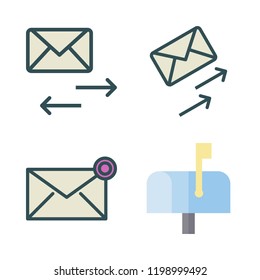 mail icon set. vector set about envelope, email and mailbox icons set.