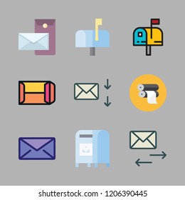mail icon set. vector set about postal, mailing, envelope and email icons set.